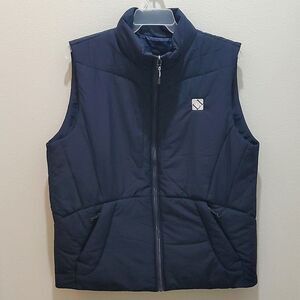 NORTH END ZIP UP VEST, Sz L, DARK BLUE, POLYESTER